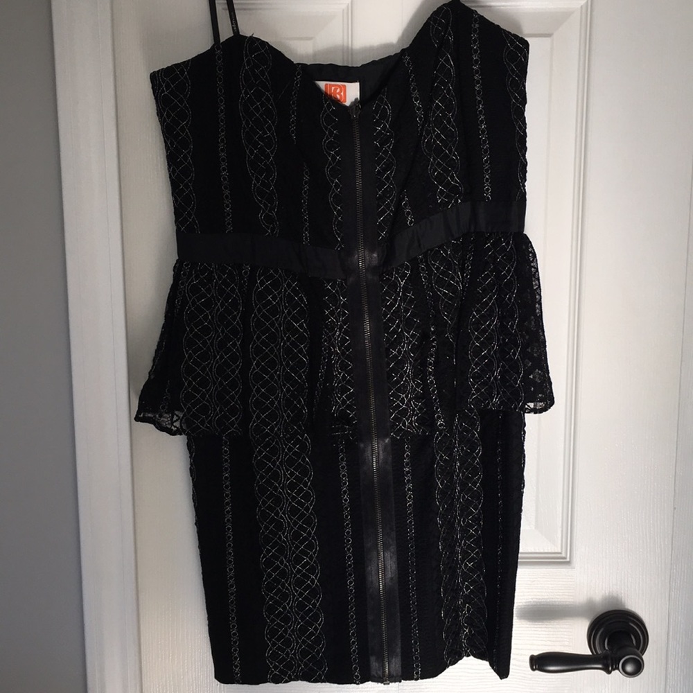 Black peplum mini dress
